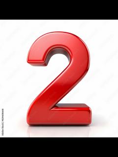 [x]number 2 isolated. 2 two red number sign 3d graphic illustration in ...
